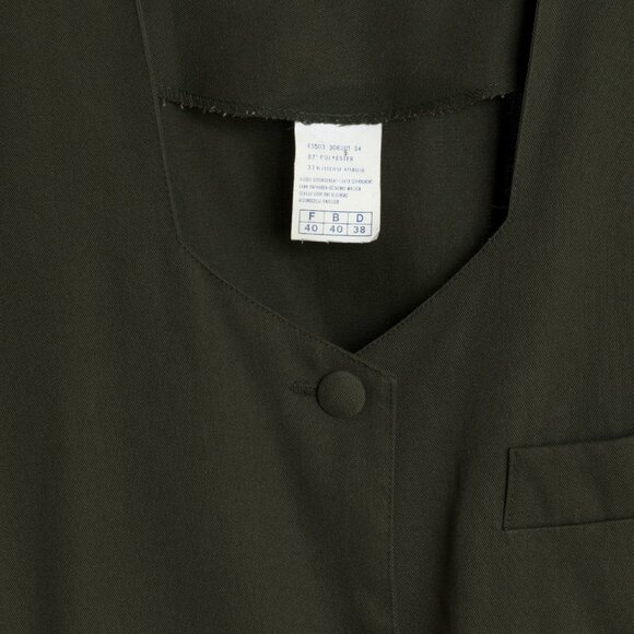 Sundazed (France) Twill Weave Viscose Blend Pentagon Cocoon Coat Olive : L - Picture 3 of 6